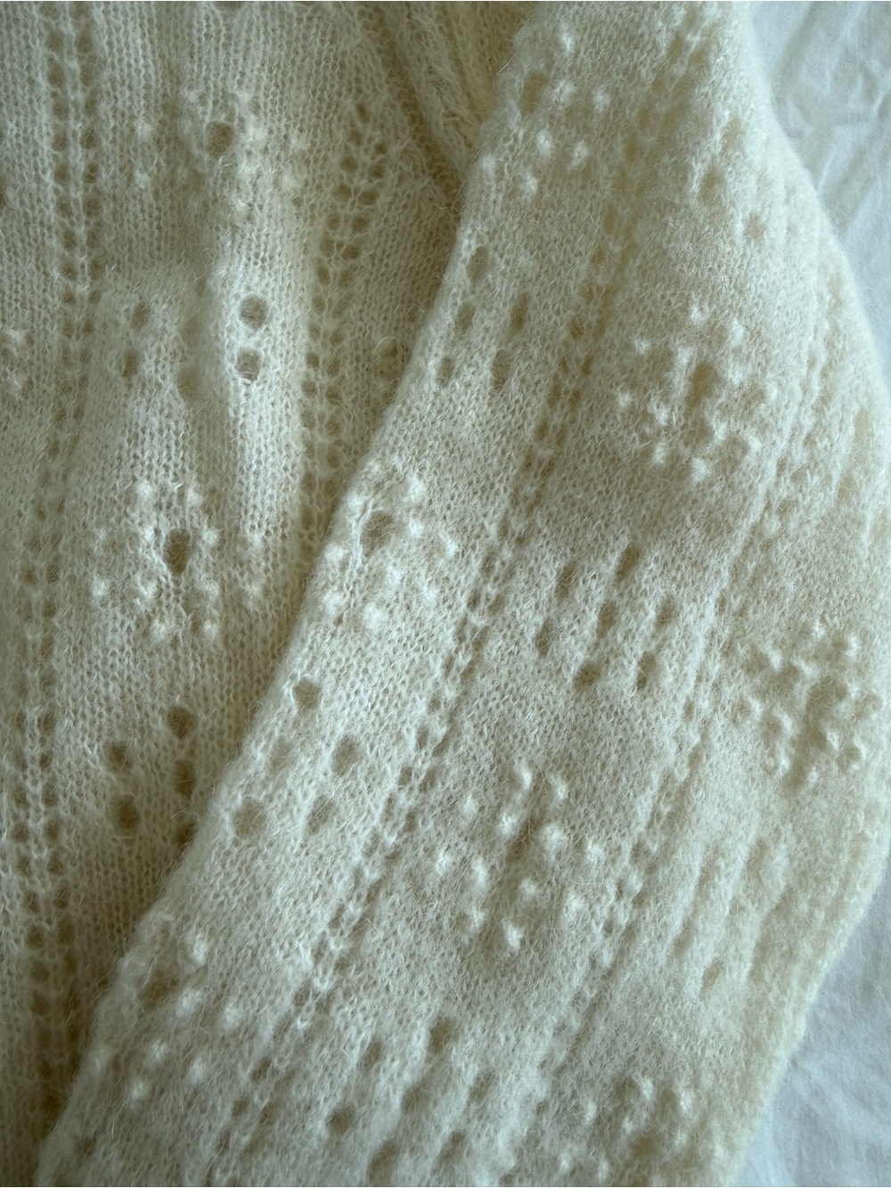 Doen Cream Ruffle-Trim Button-Up Cardigan - Picture 3 of 7